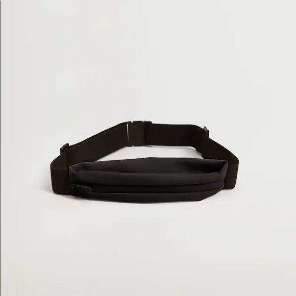 New! Mango Black Activewear Sport Belt Bum Bag Fanny Pack - Picture 3 of 5